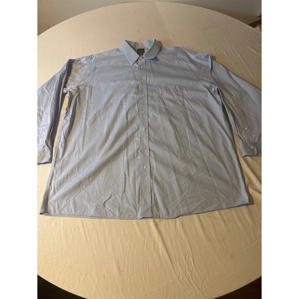 Jos. A. Bank Dress Shirt Mens 18-35 Light Blue Long Sleeve Button Down Pocket